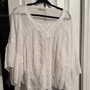 True Craft White Textured Blouse